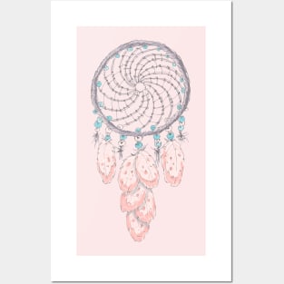 Dreamcatcher boho style. Hand drawing. Posters and Art